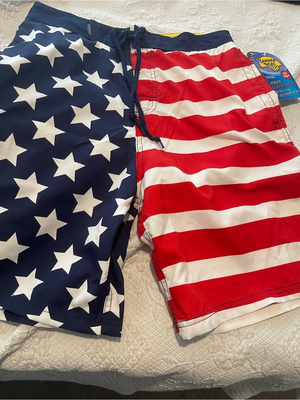 Banana Boat Men’s M Patriotic Stars & Stripes Board Shorts W 31 Ins 8 Rise 13 - Picture 1 of 9